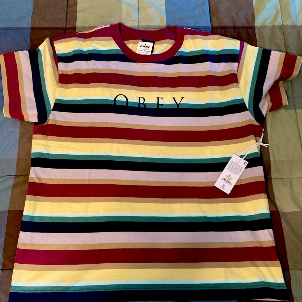 Obey Stripe Box Tee- XL